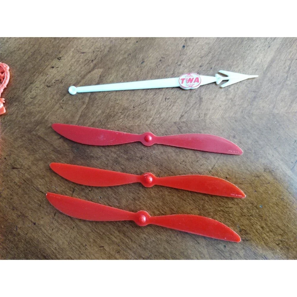 Vintage Lot 11x Swizzle Stick Retro Bar Stirrer TWA Airlines Propeller Italy ++